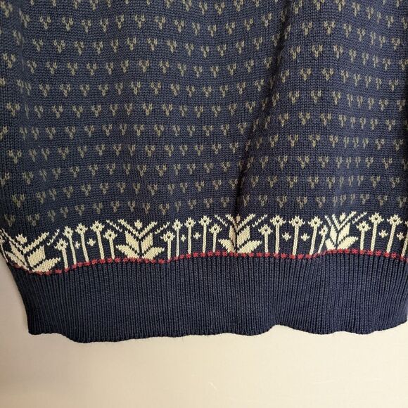 Vintage Daniel David Fair Isle Sweater – Zip Mock Neck – Size Small - Picture 5 of 10